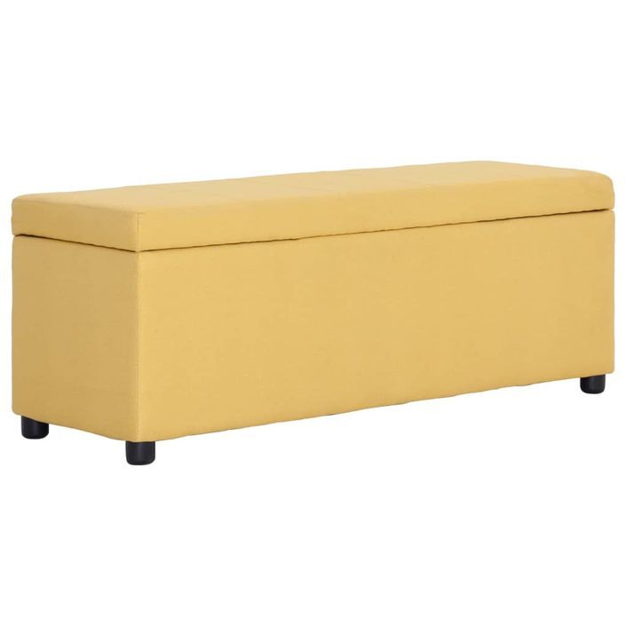 Banc avec compartiment de rangement 116 cm Jaune Polyester - Photo n°1