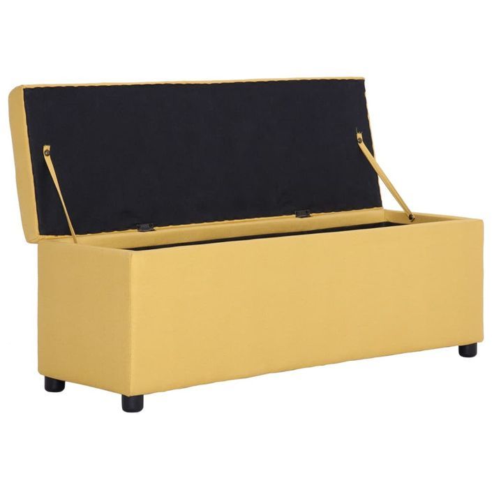 Banc avec compartiment de rangement 116 cm Jaune Polyester - Photo n°6