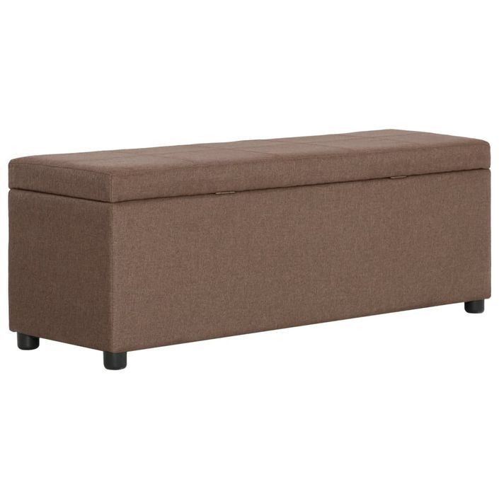 Banc avec compartiment de rangement 116 cm Marron Polyester - Photo n°5