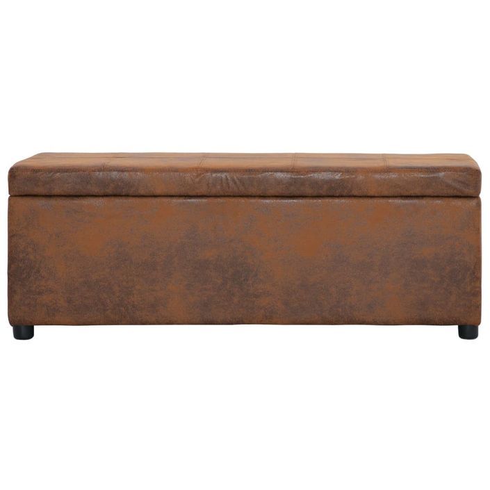 Banc avec compartiment de rangement 116 cm Marron Similicuir - Photo n°4