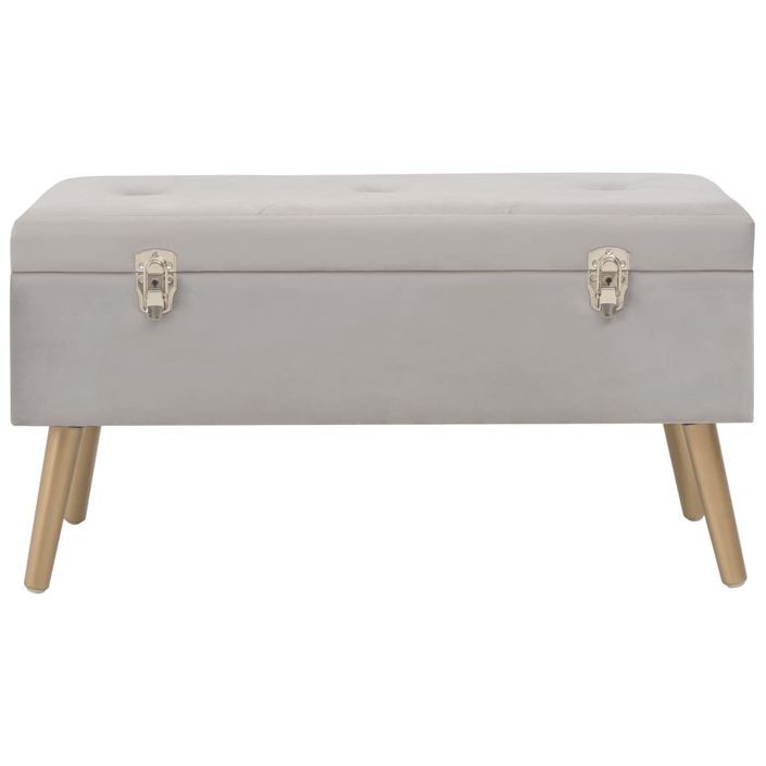 Banc avec compartiment de rangement 80 cm Gris Velours - Photo n°2