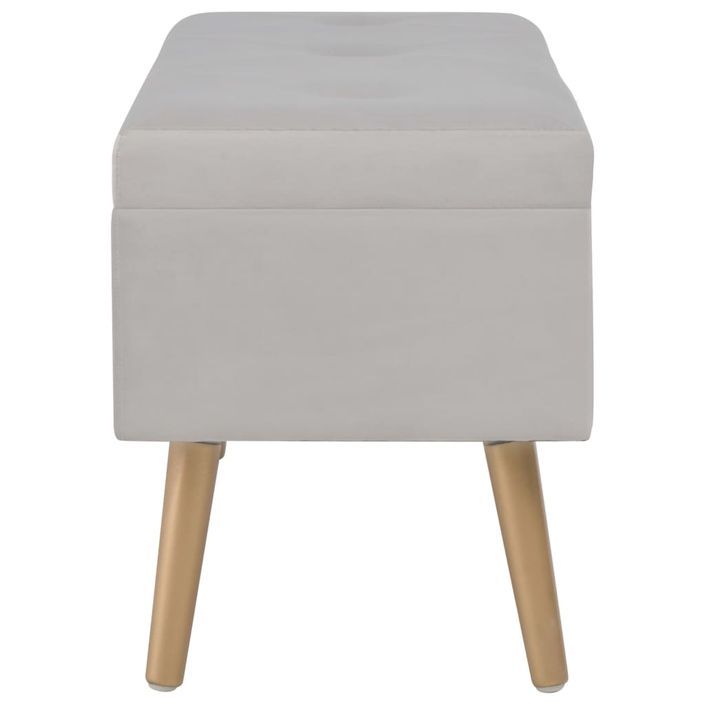 Banc avec compartiment de rangement 80 cm Gris Velours - Photo n°4