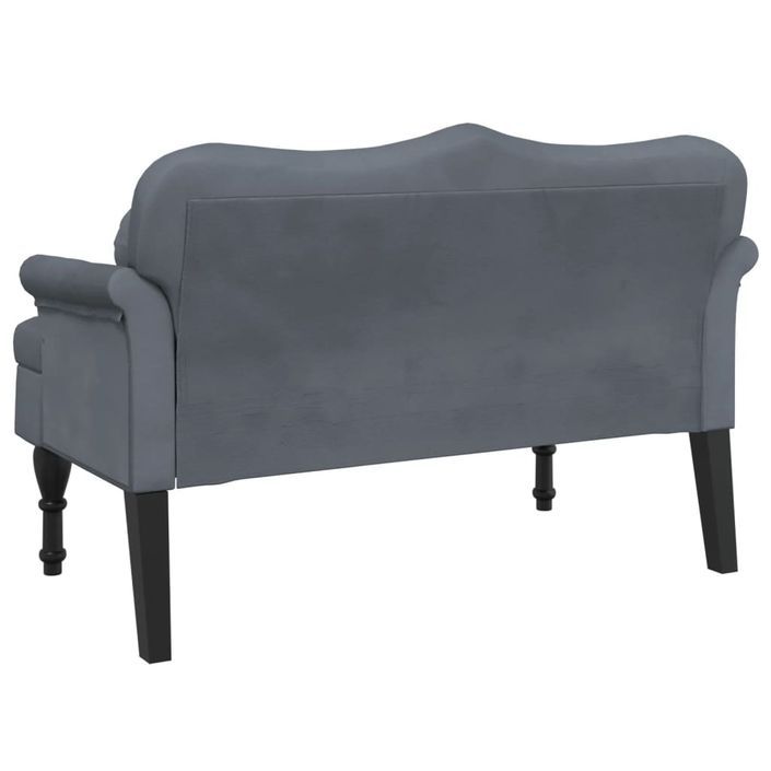 Banc avec coussins gris foncé 120,5x65x75 cm velours - Photo n°5