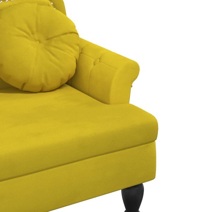 Banc avec coussins jaune 120,5x65x75 cm velours - Photo n°6