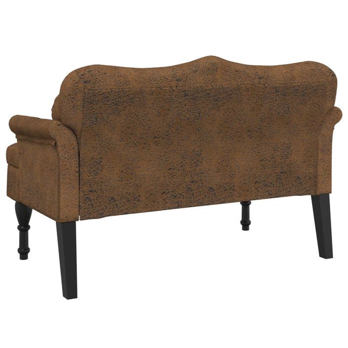 Banc avec coussins marron 120,5x65x75 cm similicuir daim - Photo n°5