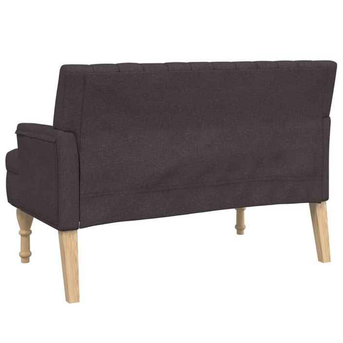 Banc avec coussins marron foncé 113x64,5x75,5 cm tissu - Photo n°5