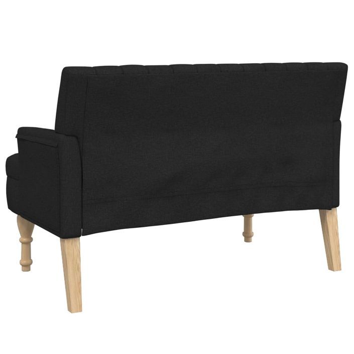 Banc avec coussins noir 113x64,5x75,5 cm tissu - Photo n°5