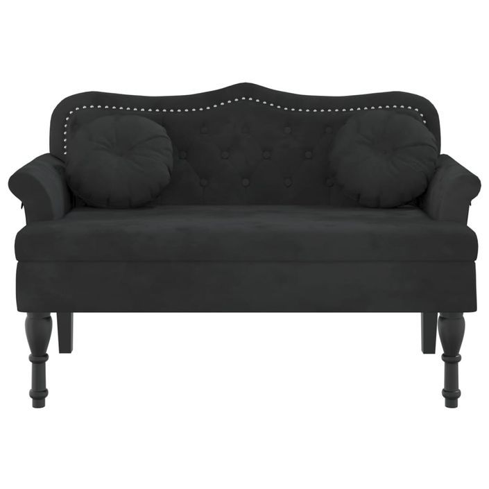 Banc avec coussins noir 120,5x65x75 cm velours - Photo n°3