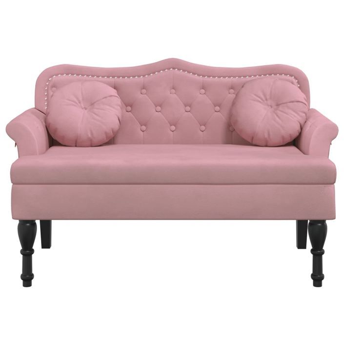 Banc avec coussins rose 120,5x65x75 cm velours - Photo n°3