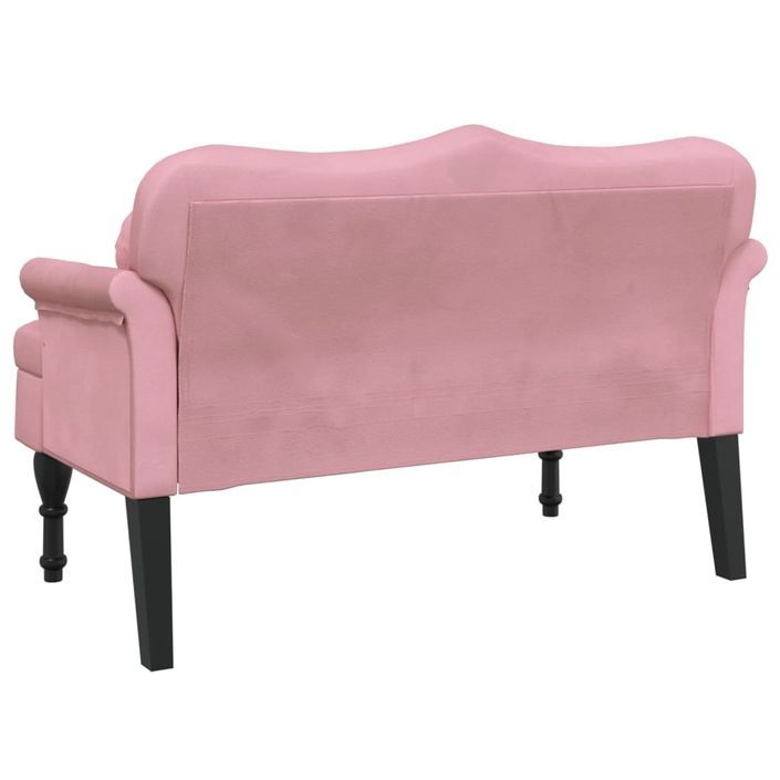 Banc avec coussins rose 120,5x65x75 cm velours - Photo n°5