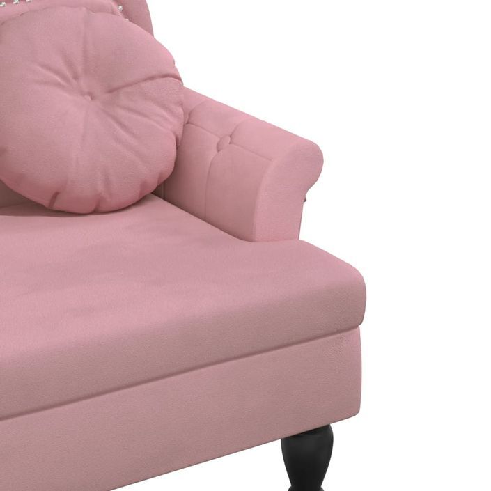 Banc avec coussins rose 120,5x65x75 cm velours - Photo n°6