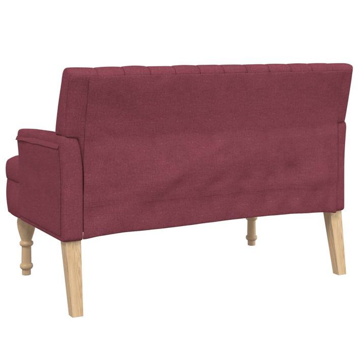 Banc avec coussins rouge bordeaux 113x64,5x75,5 cm tissu - Photo n°5