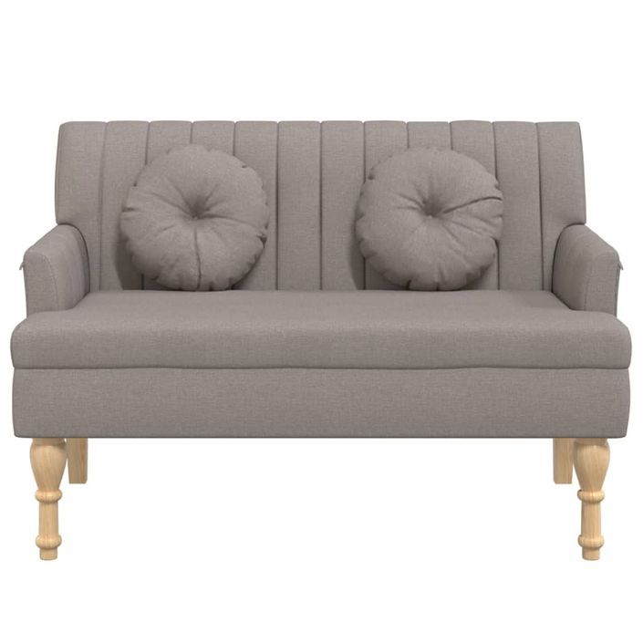 Banc avec coussins taupe 113x64,5x75,5 cm tissu - Photo n°3