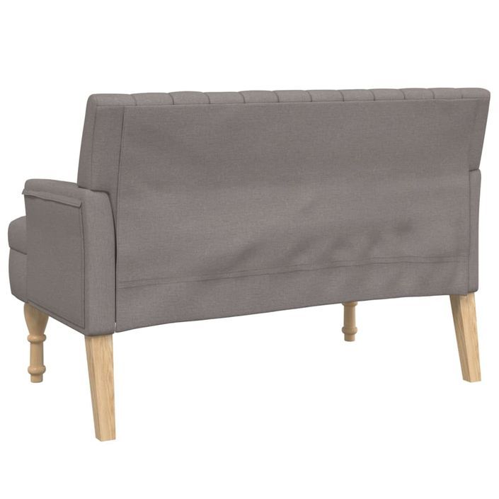 Banc avec coussins taupe 113x64,5x75,5 cm tissu - Photo n°5