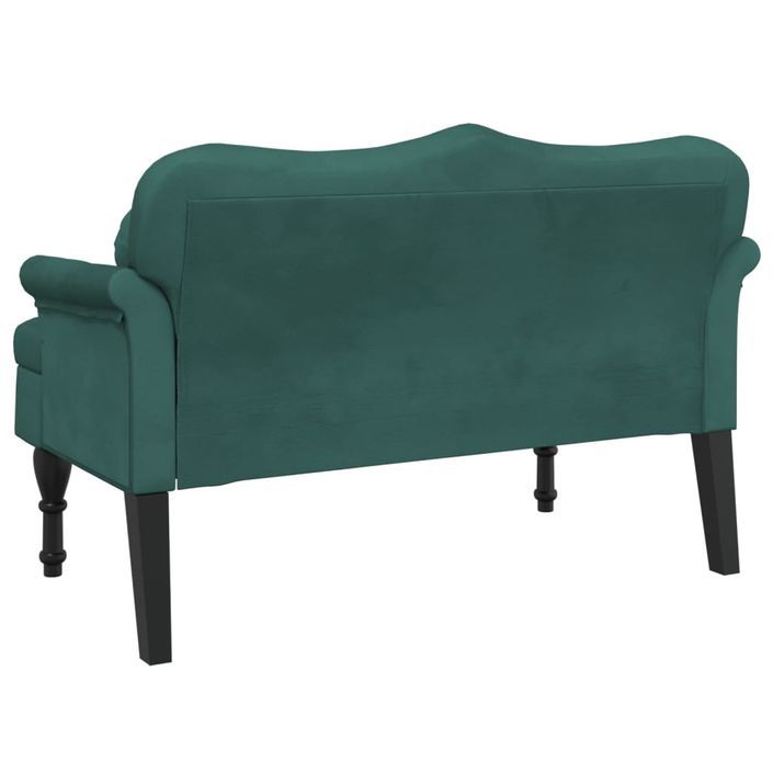 Banc avec coussins vert foncé 120,5x65x75 cm velours - Photo n°5