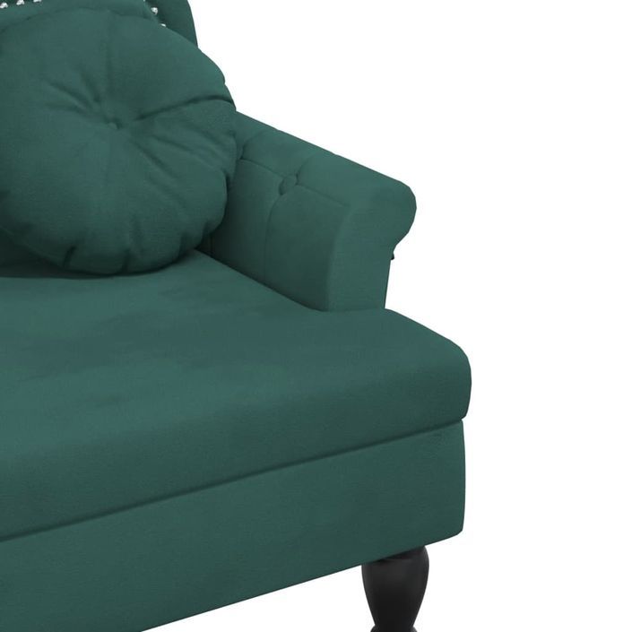 Banc avec coussins vert foncé 120,5x65x75 cm velours - Photo n°6