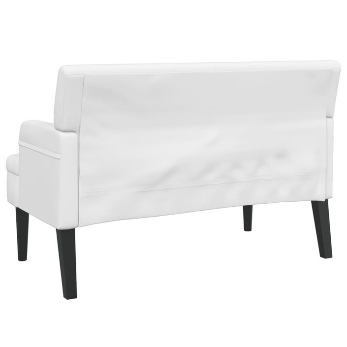 Banc avec dossier blanc 112x65,5x75 cm similicuir - Photo n°5