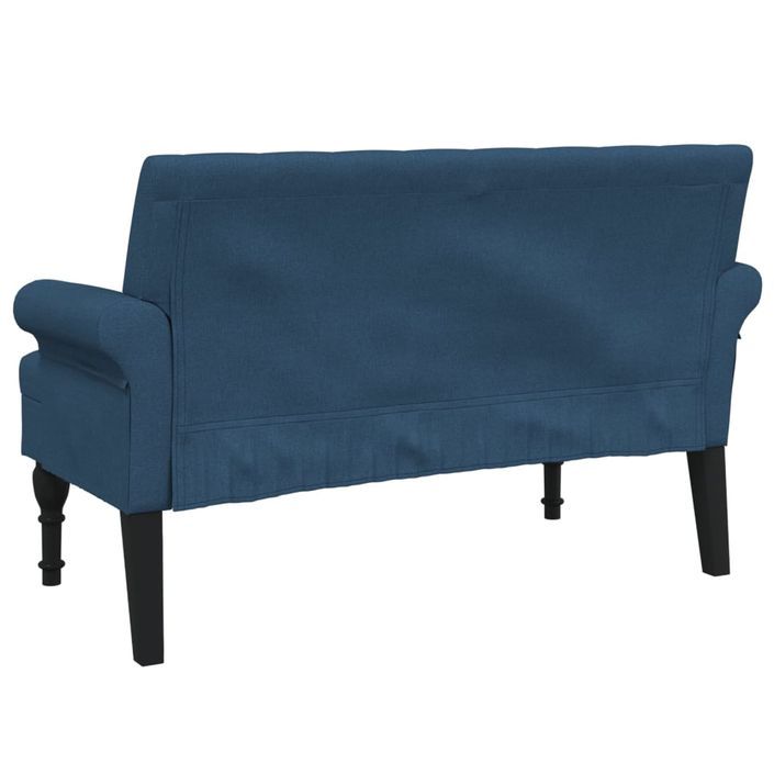 Banc avec dossier bleu 120x62x75,5 cm tissu - Photo n°5