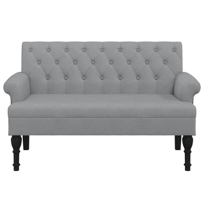 Banc avec dossier gris clair 120x62x75,5 cm tissu - Photo n°3