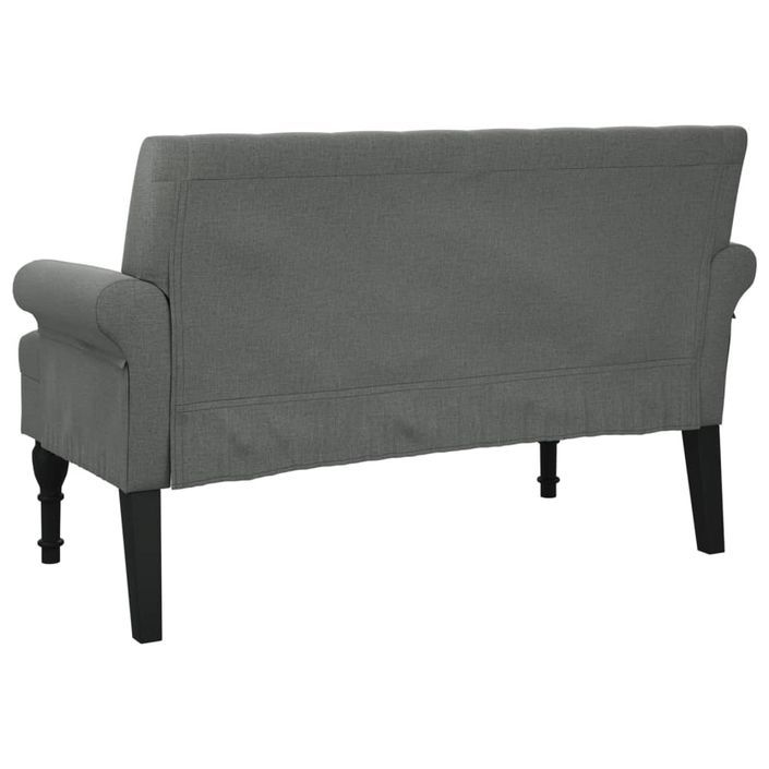 Banc avec dossier gris foncé 120x62x75,5 cm tissu - Photo n°5