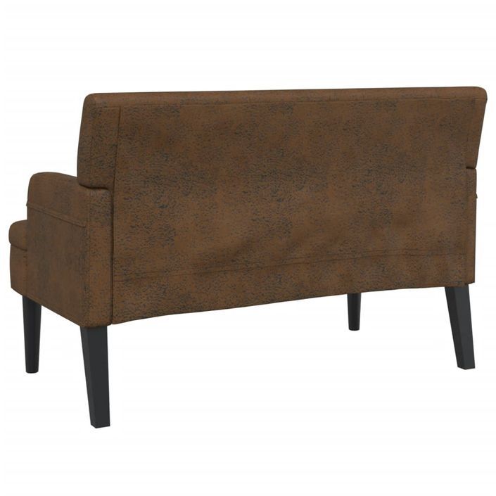 Banc avec dossier marron 112x65,5x75 cm similicuir daim - Photo n°5