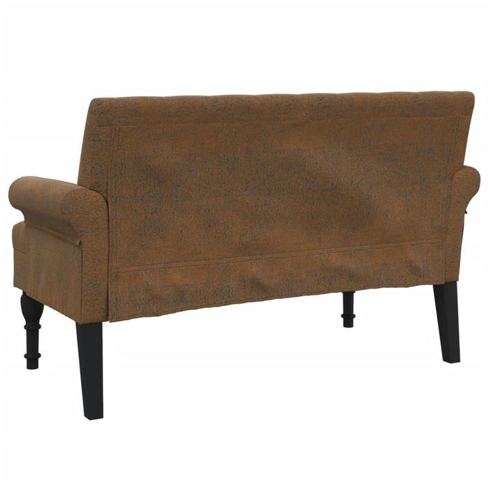 Banc avec dossier marron 120x62x75,5 cm similicuir daim - Photo n°5