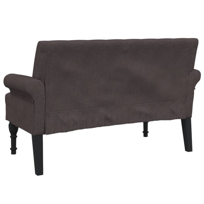 Banc avec dossier marron foncé 120x62x75,5 cm tissu - Photo n°5