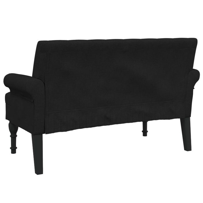 Banc avec dossier noir 120x62x75,5 cm tissu - Photo n°5