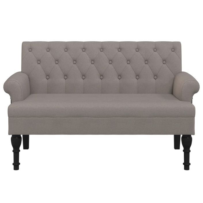 Banc avec dossier taupe 120x62x75,5 cm tissu - Photo n°3