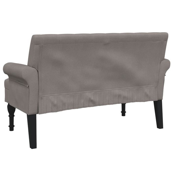 Banc avec dossier taupe 120x62x75,5 cm tissu - Photo n°5