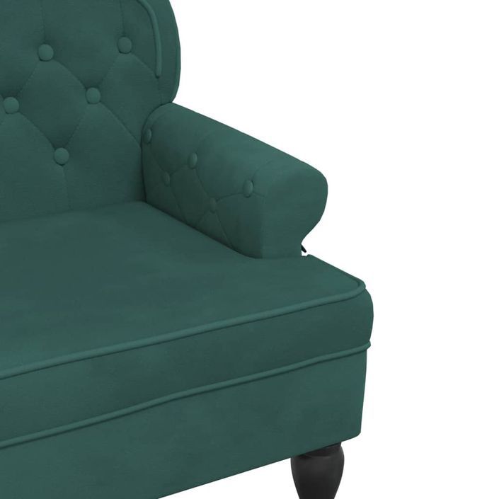 Banc avec dossier vert foncé 119,5x64,5x75 cm velours - Photo n°6