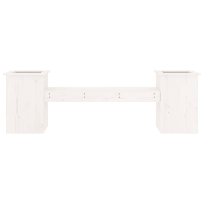 Banc avec jardinières blanc 184,5x39,5x56,5 cm bois massif pin - Photo n°4