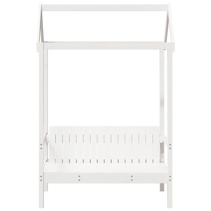 Banc avec toit blanc 117,5x70x176,5 cm bois de pin massif - Photo n°4