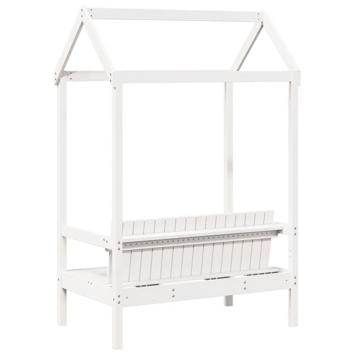 Banc avec toit blanc 117,5x70x176,5 cm bois de pin massif - Photo n°6