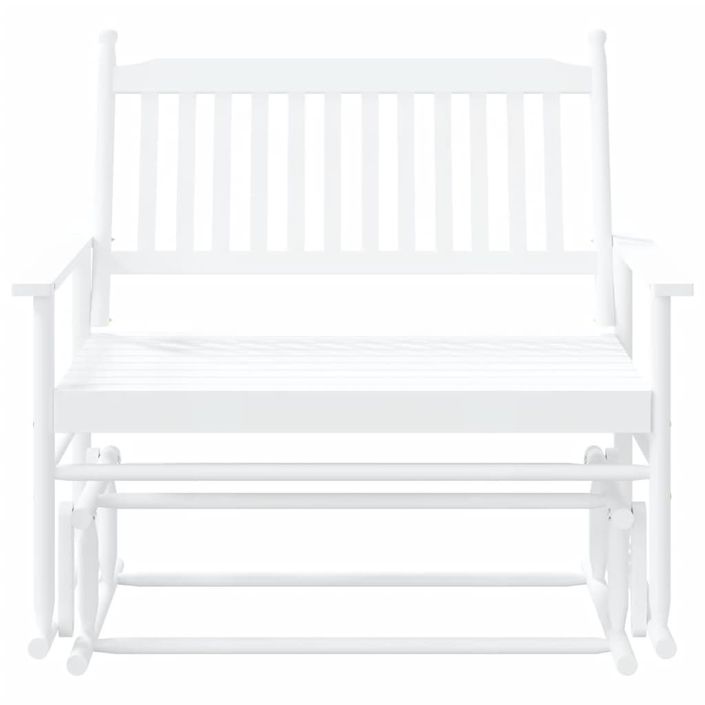 Banc balancelle blanc 118x70x104,5 cm bois massif de peuplier - Photo n°4