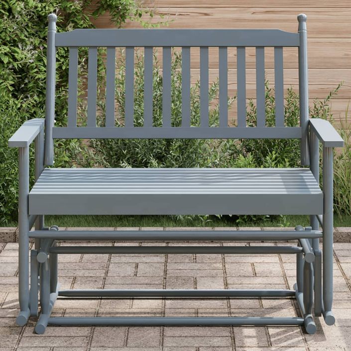 Banc balancelle gris 118x70x104,5 cm bois massif de peuplier - Photo n°1