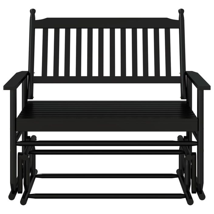 Banc balancelle noir 118x70x104,5 cm bois massif de peuplier - Photo n°4