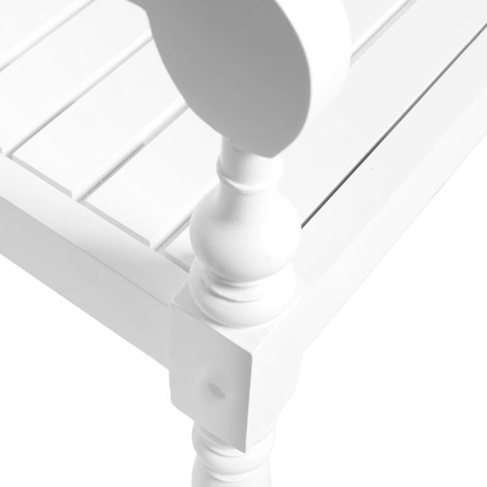 Banc Batavia 123 cm Bois d'acajou massif Blanc - Photo n°4