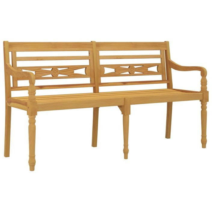 Banc Batavia avec coussin anthracite 150 cm Bois de teck massif - Photo n°4