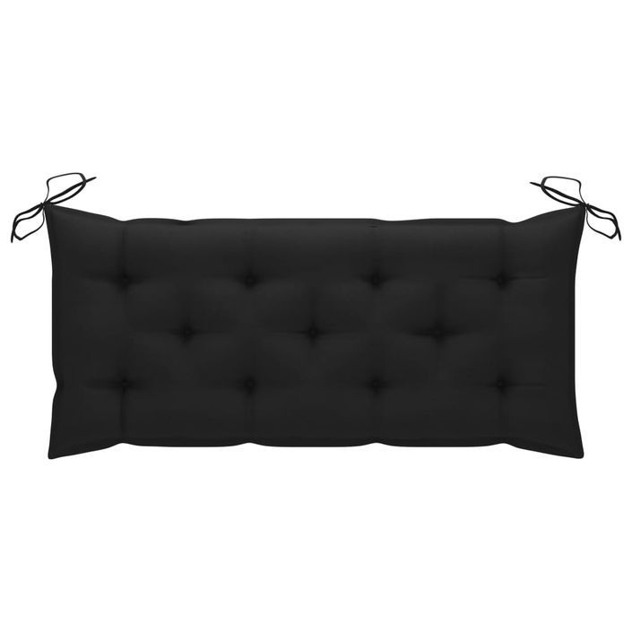 Banc Batavia avec coussin noir 120 cm Bois de teck massif 2 - Photo n°8