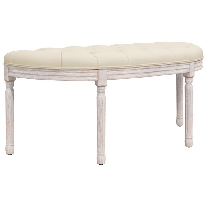 Banc beige 110,5x45x49 cm lin - Photo n°1