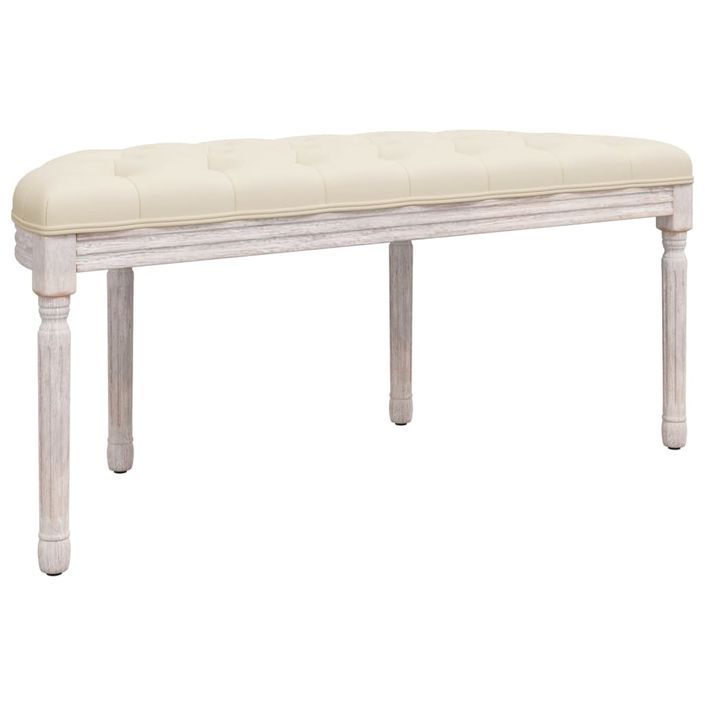 Banc beige 110,5x45x49 cm lin - Photo n°5