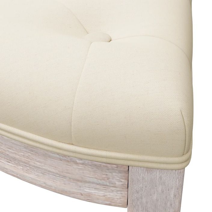 Banc beige 110,5x45x49 cm lin - Photo n°6