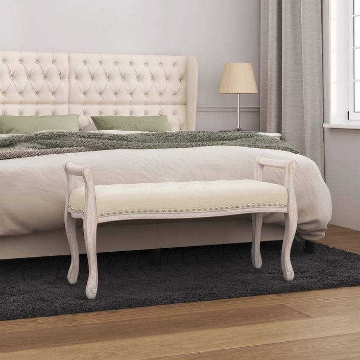 Banc beige 110x45x60 cm lin - Photo n°2