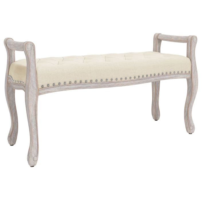 Banc beige 110x45x60 cm lin - Photo n°1