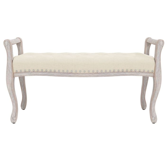 Banc beige 110x45x60 cm lin - Photo n°3