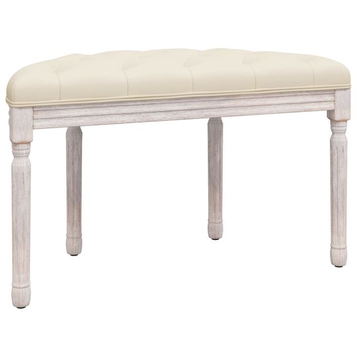 Banc beige 81,5x41x49 cm lin - Photo n°5