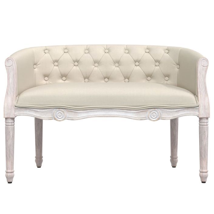 Banc beige 98x56x69 cm lin - Photo n°3