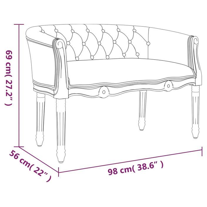 Banc beige 98x56x69 cm lin - Photo n°8