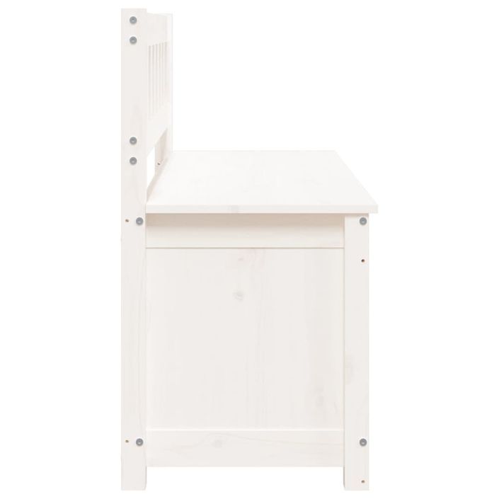 Banc Blanc 110x41x76,5 cm Bois de pin massif - Photo n°6